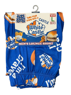 Mens White Castle Licensed Lounge Shorts - Size Large - NWT